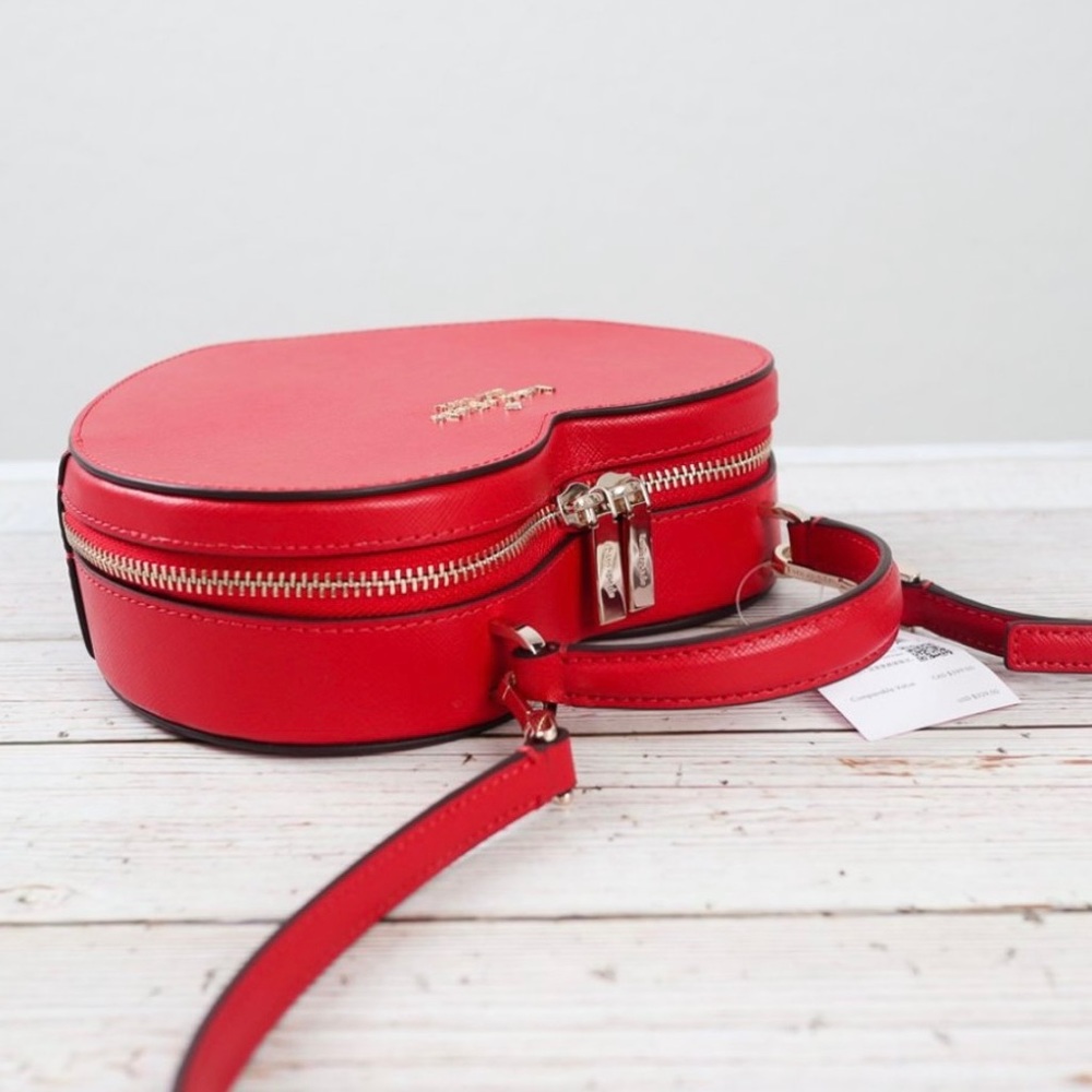 NWT Kate Spade Love Shack Heart Crossbody Purse Leather Candied Cherry Red - Picture 10 of 12